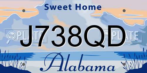 J738QD Alabama License Plate