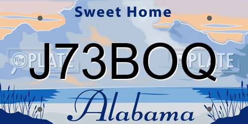 J73BOQ Alabama License Plate