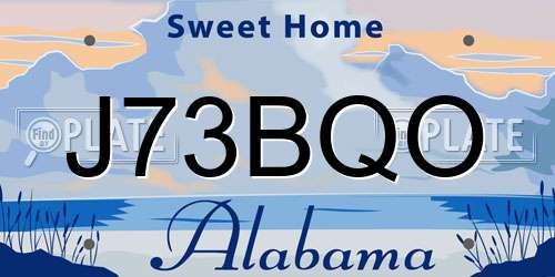 J73BQO Alabama License Plate