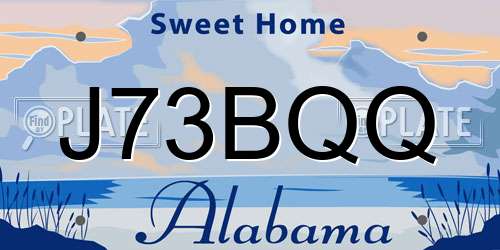 J73BQQ Alabama License Plate