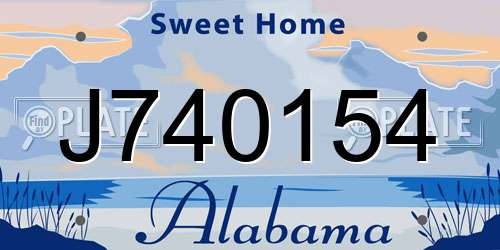 J740154 Alabama License Plate