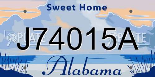 J74015A Alabama License Plate
