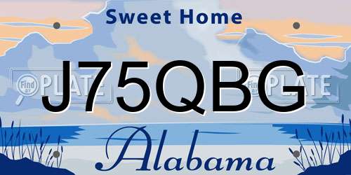 J75QBG Alabama License Plate