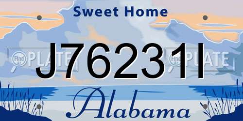 J76231I Alabama License Plate