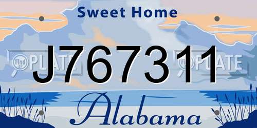 J767311 Alabama License Plate