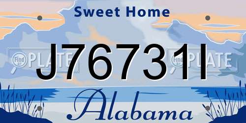 J76731I Alabama License Plate