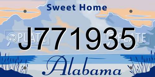 J771935 Alabama License Plate