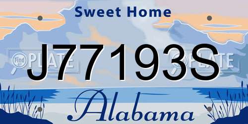 J77193S Alabama License Plate