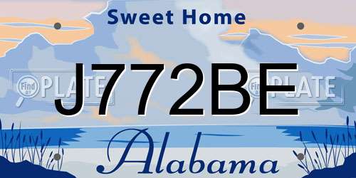 J772BE Alabama License Plate