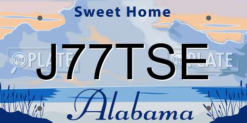 J77TSE Alabama License Plate