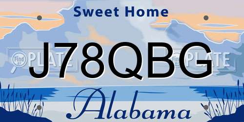 J78QBG Alabama License Plate