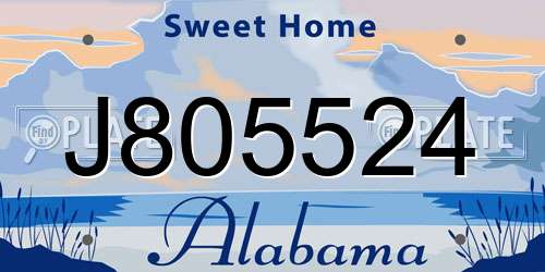 J805524 Alabama License Plate