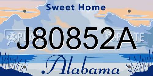 J80852A Alabama License Plate
