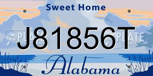 J81856T Alabama License Plate