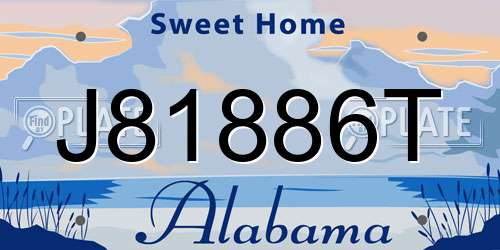 J81886T Alabama License Plate