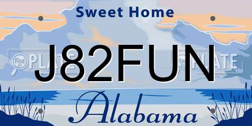 J82FUN Alabama License Plate