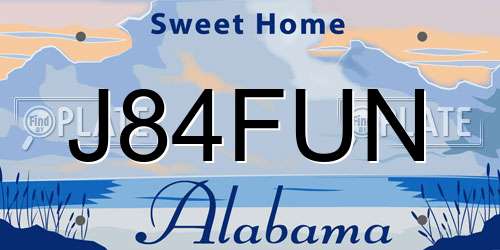 J84FUN Alabama License Plate