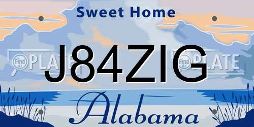 J84ZIG Alabama License Plate
