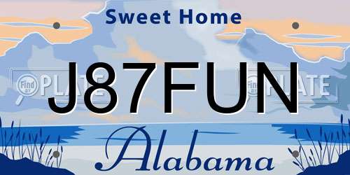 J87FUN Alabama License Plate