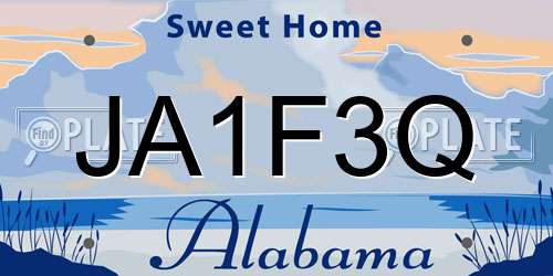 JA1F3Q Alabama License Plate