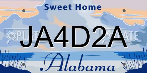 JA4D2A Alabama License Plate