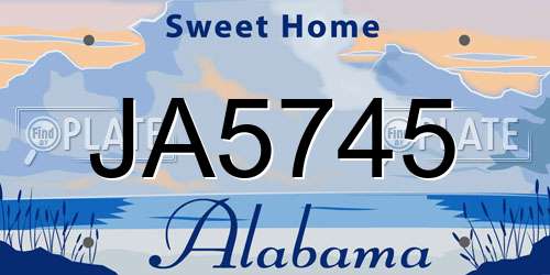 JA5745 Alabama License Plate