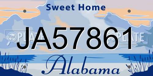 JA57861 Alabama License Plate