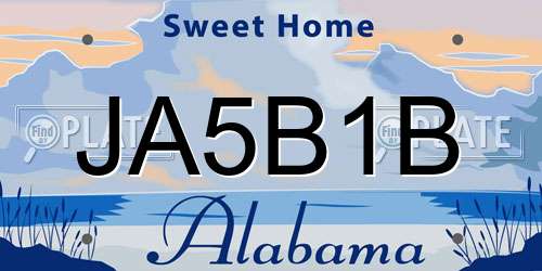 JA5B1B Alabama License Plate