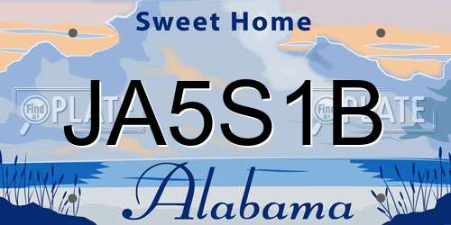 JA5S1B Alabama License Plate