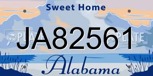JA82561 Alabama License Plate