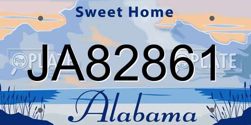 JA82861 Alabama License Plate