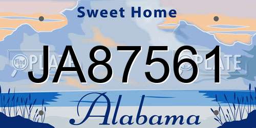 JA87561 Alabama License Plate