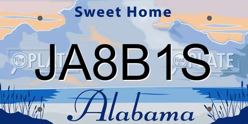 JA8B1S Alabama License Plate