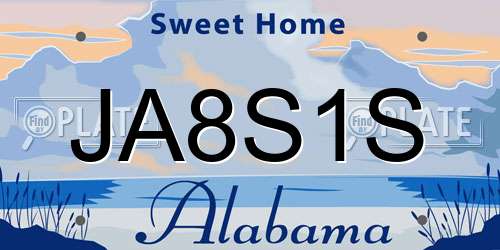 JA8S1S Alabama License Plate