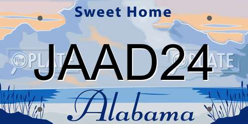 JAAD24 Alabama License Plate
