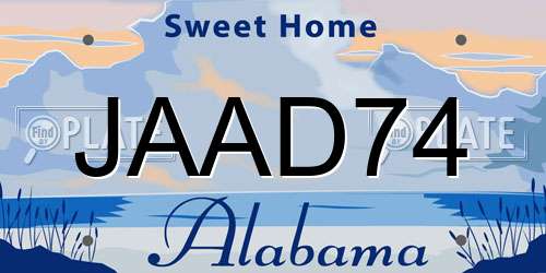 JAAD74 Alabama License Plate