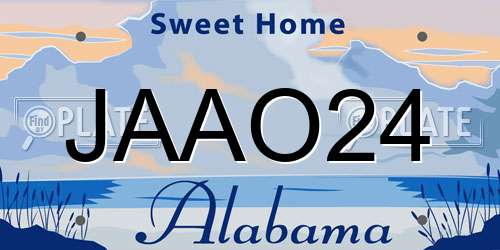 JAAO24 Alabama License Plate