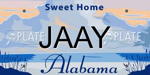 JAAY Alabama License Plate