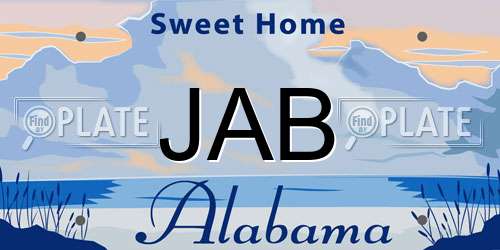 JAB Alabama License Plate