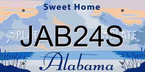 JAB24S Alabama License Plate