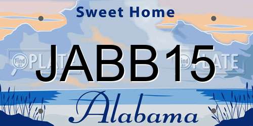 JABB15 Alabama License Plate