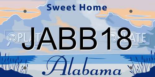 JABB18 Alabama License Plate