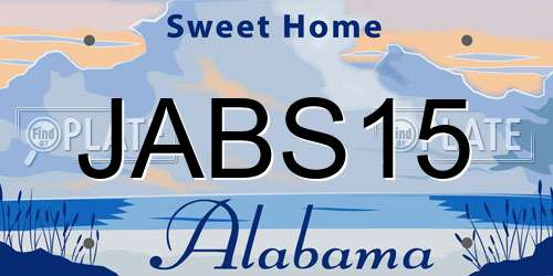 JABS15 Alabama License Plate