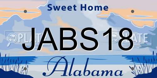 JABS18 Alabama License Plate