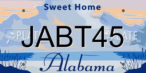JABT45 Alabama License Plate