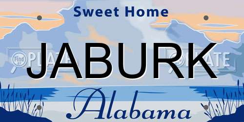 JABURK Alabama License Plate