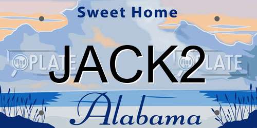 JACK2 Alabama License Plate