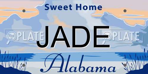 JADE Alabama License Plate