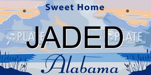 JADED Alabama License Plate