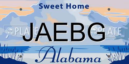 JAEBG Alabama License Plate